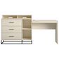 DHP Kelly 3 in 1 Media Dresser & Desk in Ivory Oak, , large
