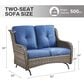 Sunwell Garden Outdoor Glider Loveseat with Gray Rattan in Navy, , large