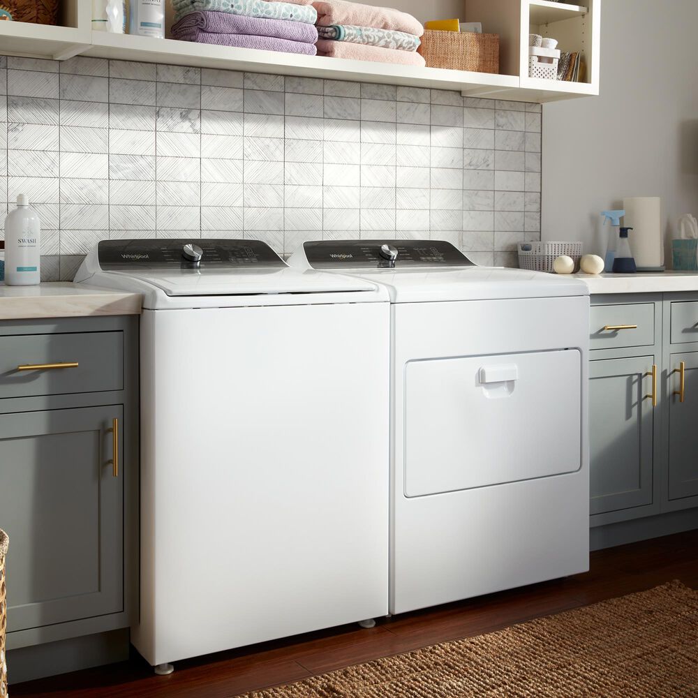 Whirlpool 4.6 Cu. Ft. Top Load Washer and 7 Cu. Ft. Electric Dryer Laundry Pair in White, , large