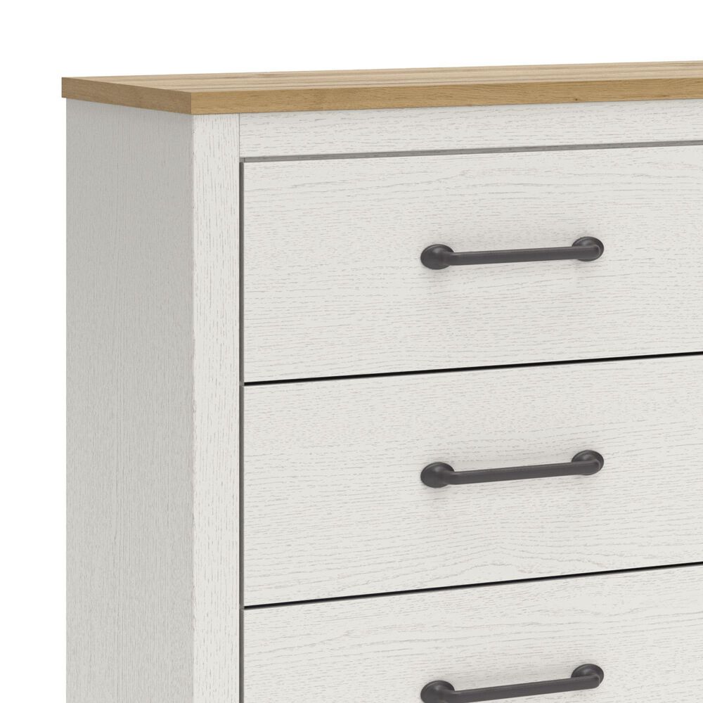 Ashley Linnocreek Dresser and Mirror in White and Warm Brown, , large