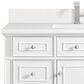 James Martin Vanities Lorelai 48" Single Vanity in Bright White with Single Hole 3 cm White Zeus Quartz Top & Backsplash, , large