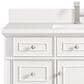 James Martin Vanities Lorelai 48" Single Vanity in Bright White with Single Hole 3 cm White Zeus Quartz Top & Backsplash, , large