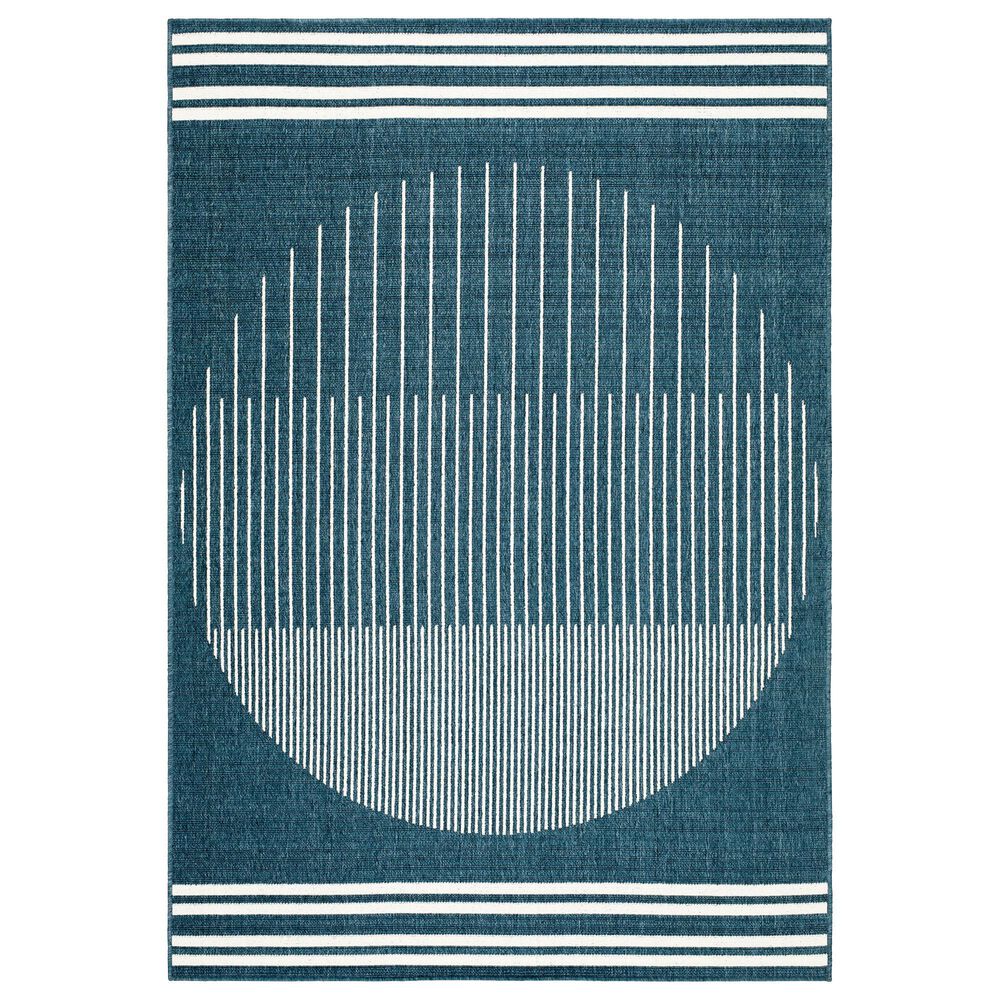 Surya Alfresco 2"5" x 4"5" Marine Blue, Light Silver, Slate Blue and Metallic Silver Indoor/Outdoor Area Rug, , large