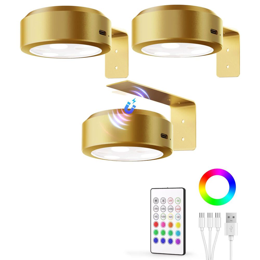 HOMLUX Tap Control Wall Light in Gold (Set of 3), , large