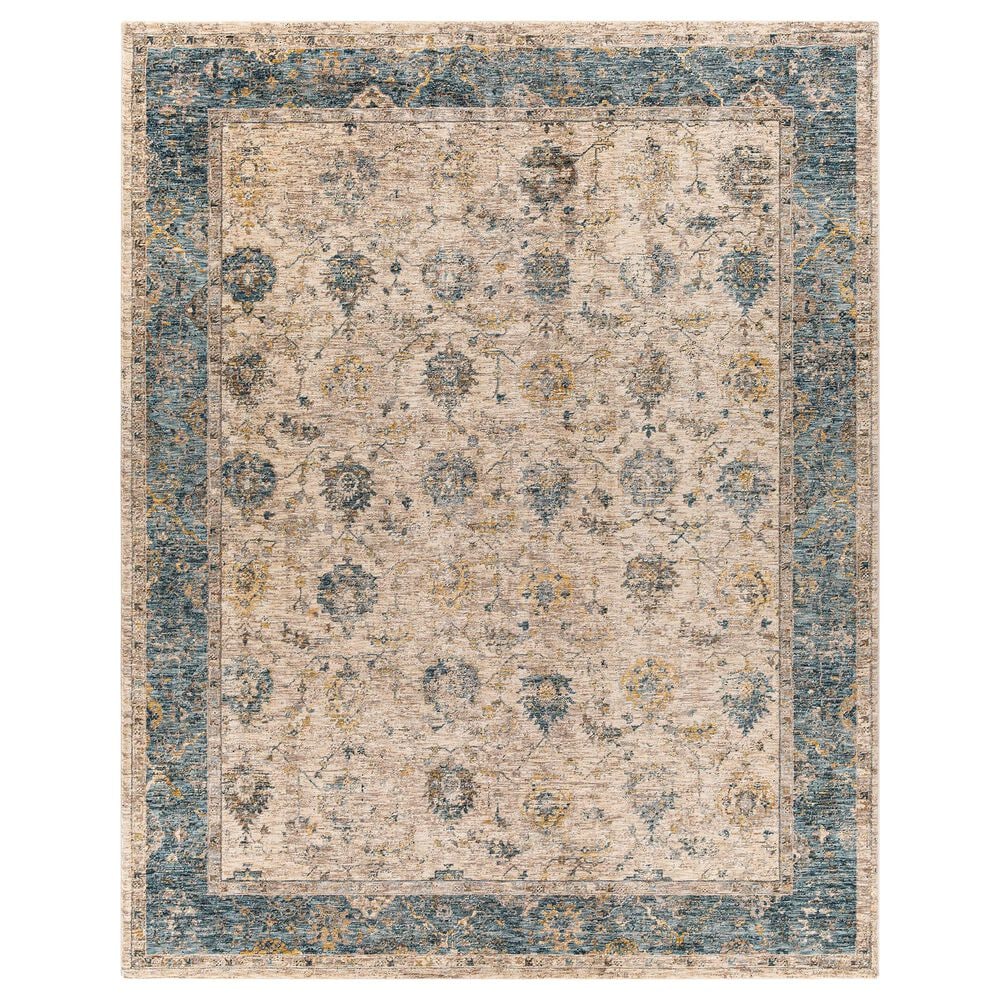 Surya Mirabel 7"10" x 10"3" Teal, Aqua, Mustard, Taupe, Beige and Gray Area Rug, , large