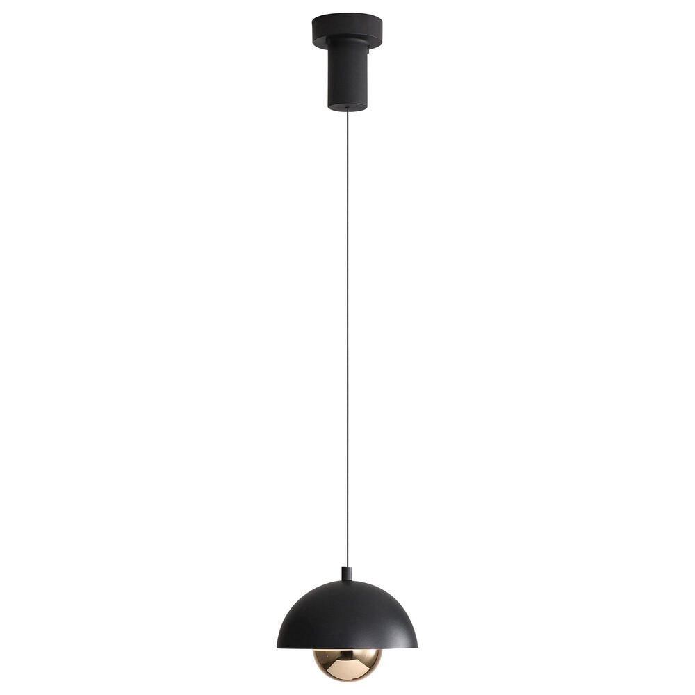 Golden Lighting Vintra LED 1-Light Pendant in Sand Black with Copper, , large