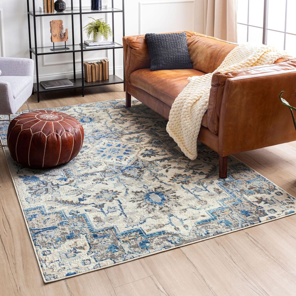 Karastan Cleo Copeland 5&#39;3&quot; x 8&#39; Blue Area Rug, , large
