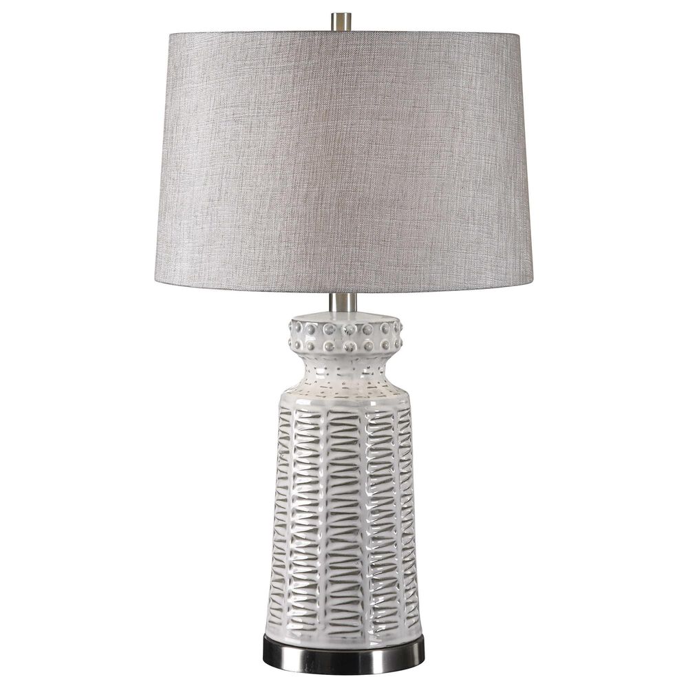 Uttermost Kansa Table Lamp in Glossed White, , large
