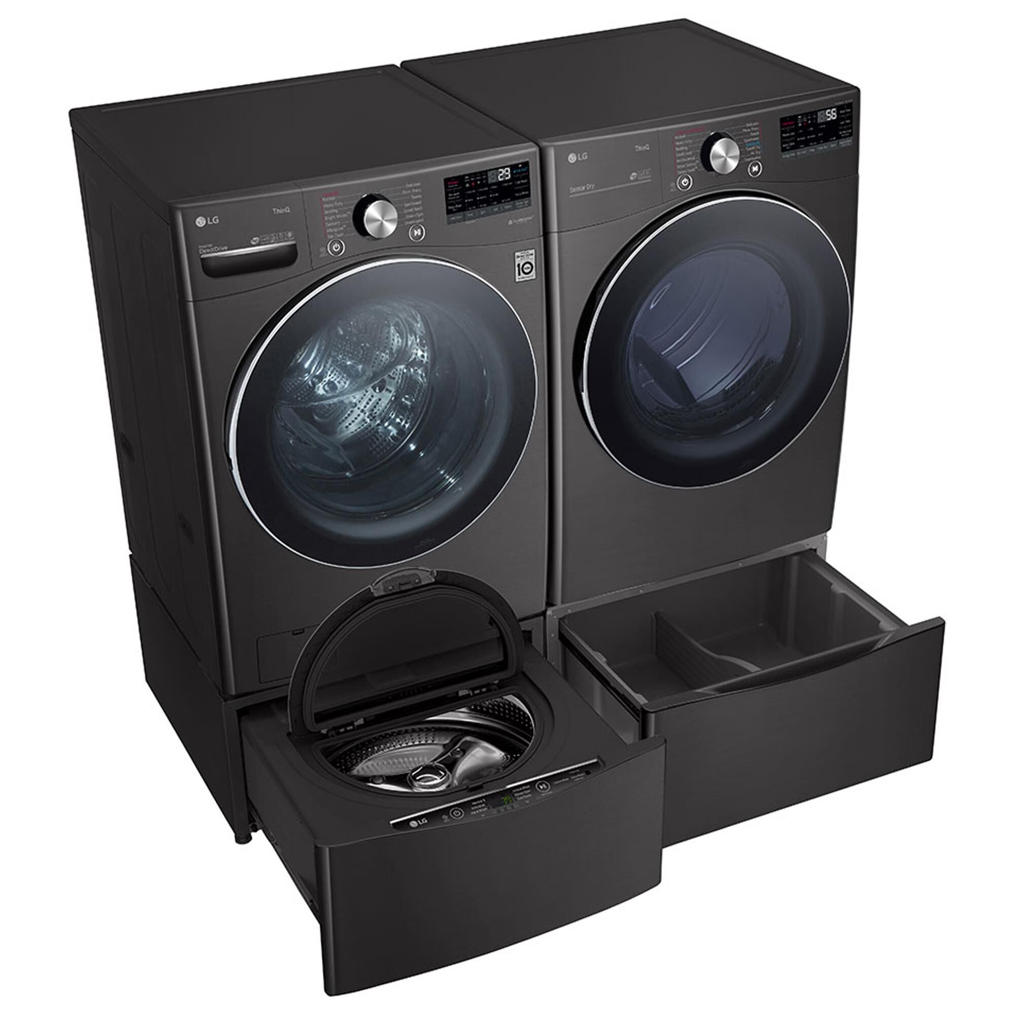 Lg black store steel washer dryer