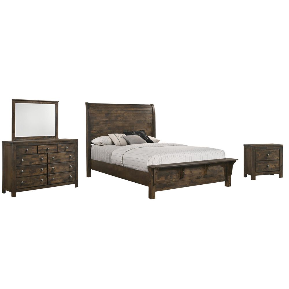 New Heritage Blue Ridge 4 Piece King Bedroom Set in Rustic Gray, , large