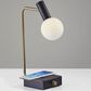 Adesso Windsor LED Desk Lamp in Matte Black and Antique Brass, , large