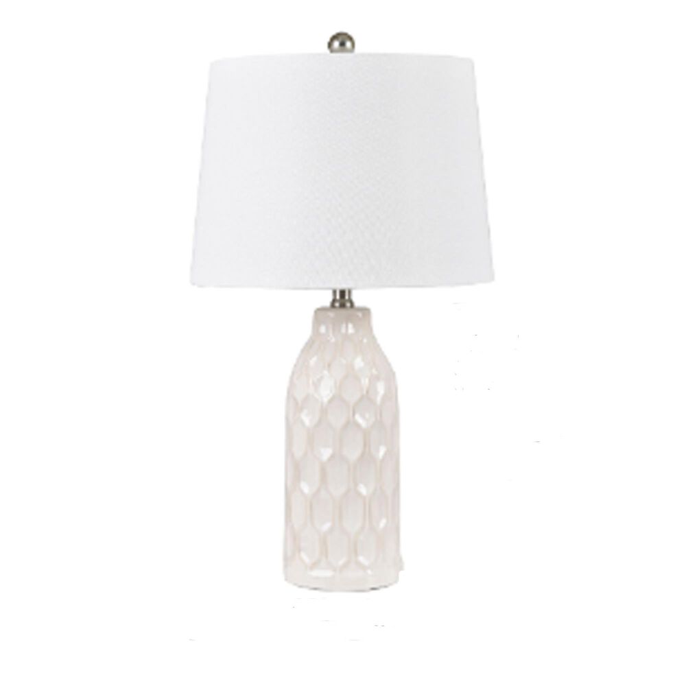 Crestview Collection Weave Table Lamp in White, , large