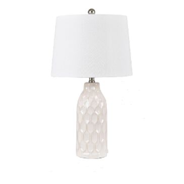 Crestview Collection Weave Table Lamp in White, , large