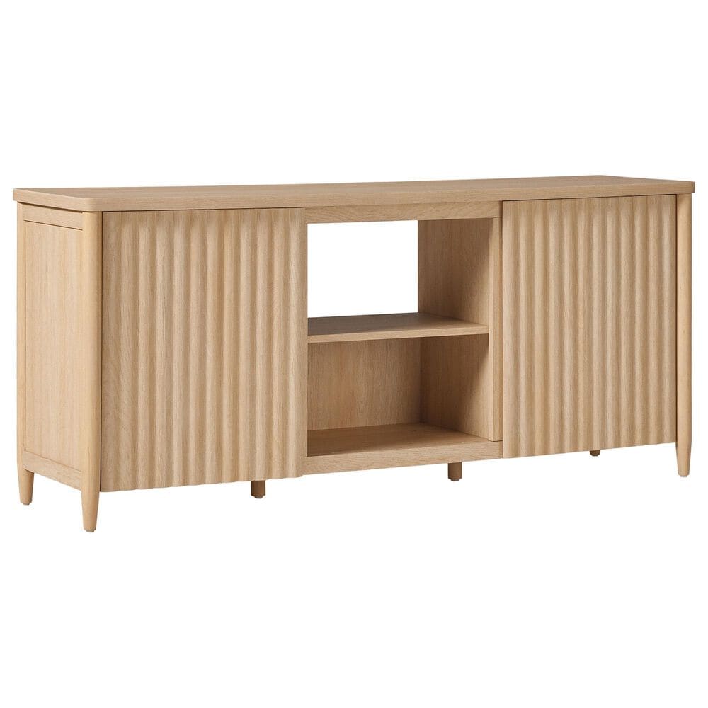Walker Edison Flynn Scandinavian 58" TV Stand in Coastal Oak, , large