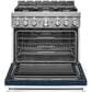 KitchenAid 36" Slide-In Gas True Convection Range with Self-Cleaning in Ink Blue, , large