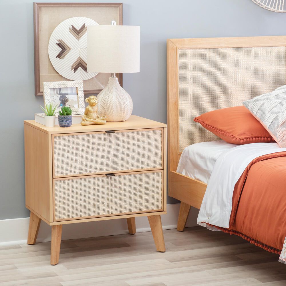 Linon Home Decor Collett 2-Drawer Nightstand in Natural, , large