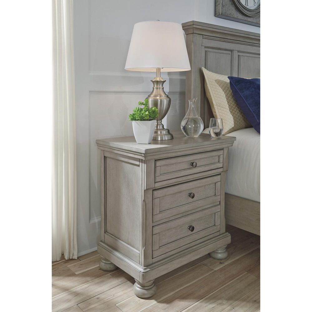 Ashley Lettner 2-Drawer Nightstand in Light Gray, , large