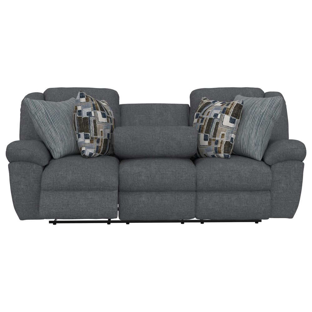 Catnapper Trifecta Manual Reclining Sofa with Drop Down Table in Smoke, , large