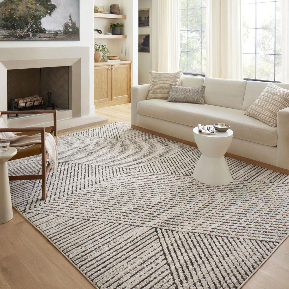 Loloi Fabian FAB-06 4&#39; x 6&#39; Charcoal and Ivory Area Rug, , large