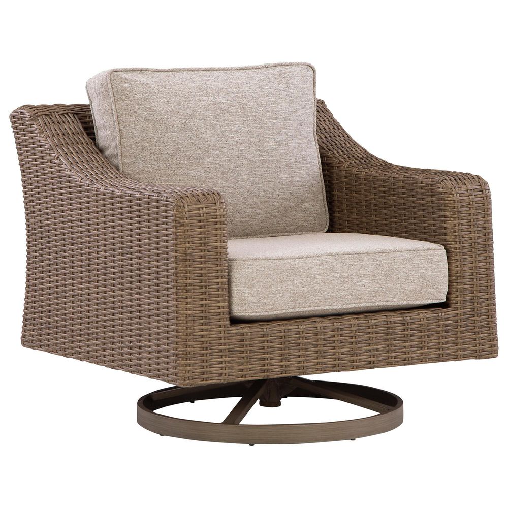 Ashley Laguna Heights Patio Swivel Lounge Chair in Beige, , large