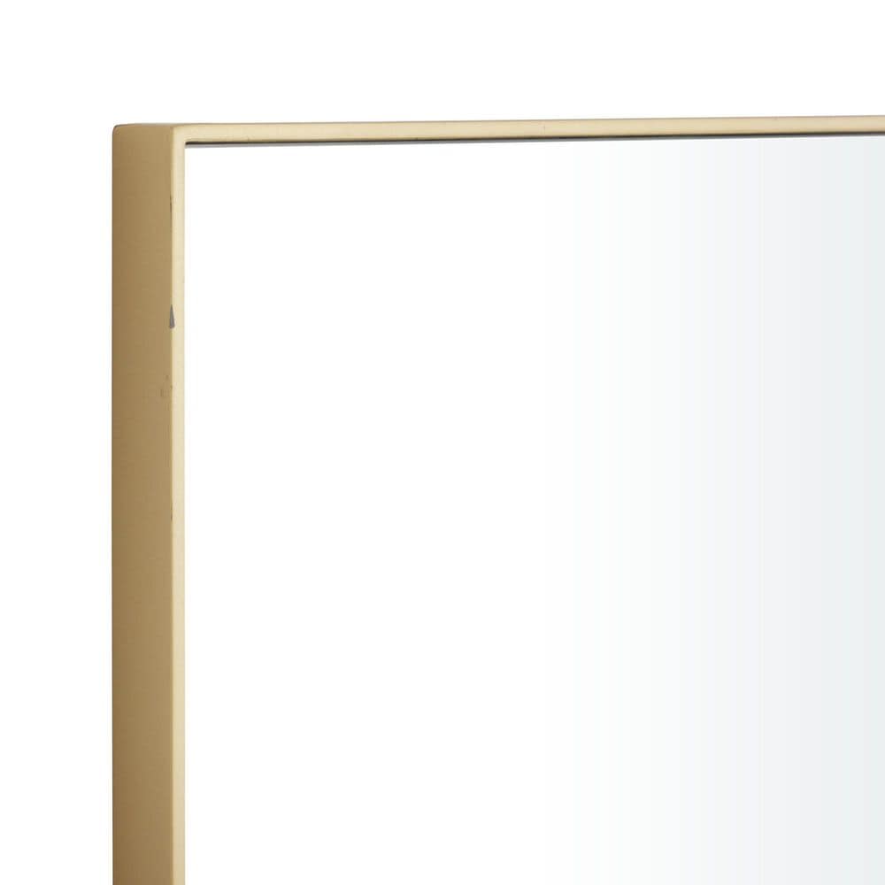 Maple and Jade 30&quot; x 14&quot; Rectangular Wood Wall Mirror with Thin Frame in Matte Gold, , large