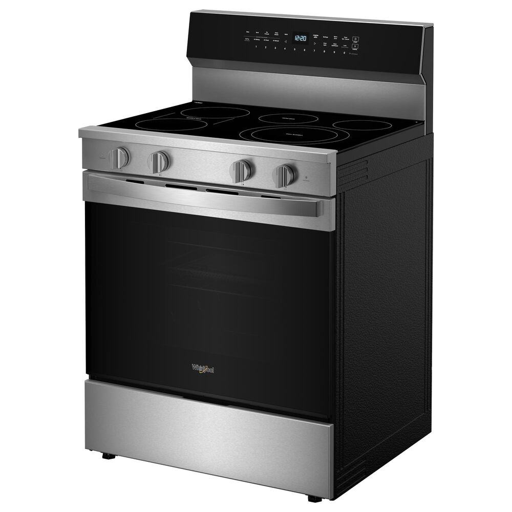 Whirlpool 2-Piece Kitchen Package with 5.3 Cu. Ft. Freestanding Electric Range with WipeClean and Over-the-Range Microwave in Fingerprint Resistant Stainless Steel, , large