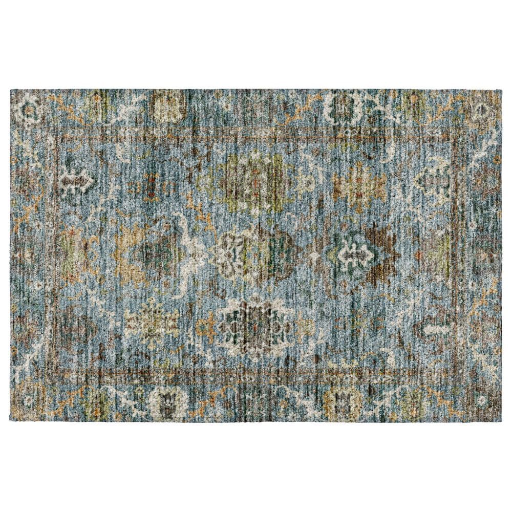 Dalyn Rug Company Silk Road Aqua, Gold, Copper, Blue, Teal, Mocha and Fern 1"8" x 2"6" Area Rug, , large