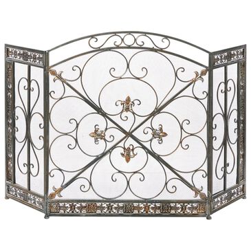 Maple and Jade 52" x 31" Fireplace Screen in Black, , large