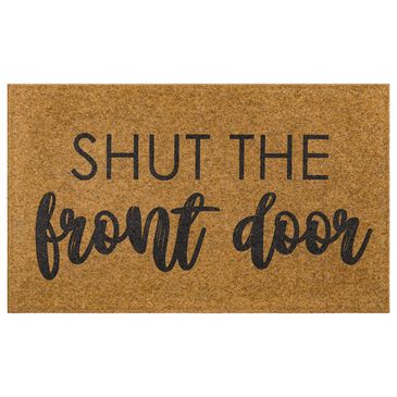 Karastan Bristol Shut The Front Door 1"6" x 2"6" Natural Door Mat, , large
