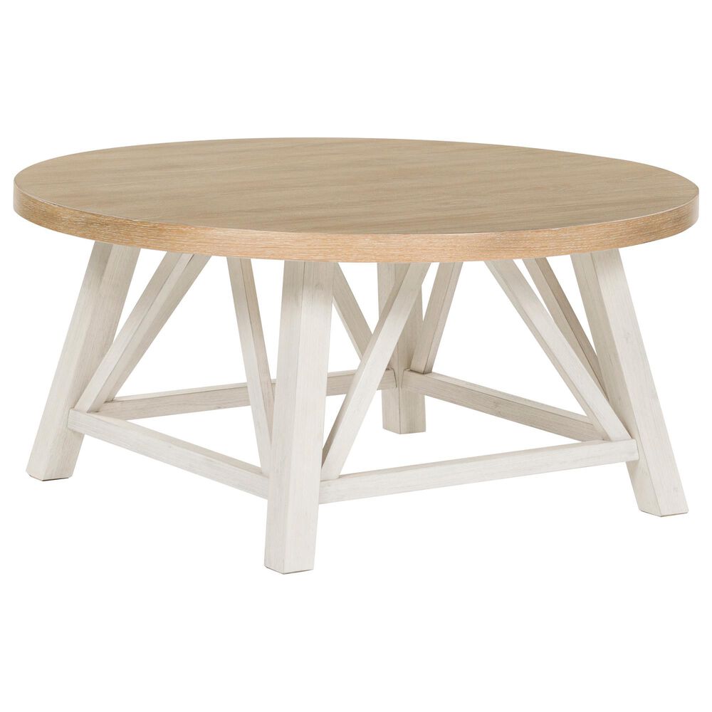 Ashley Fawndell 3-Piece Occasional Table Set in Antiqued White and Light Brown, , large