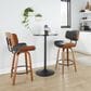 LumiSource Lombardi 26" Swivel Counter Stool with Black Faux Leather Upholstery in Walnut and Black (Set of 2), , large
