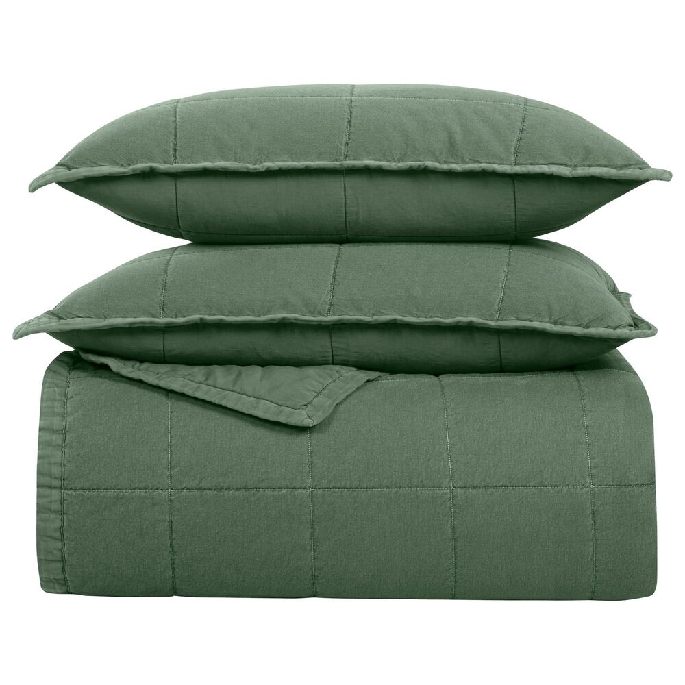 Ann Gish Cotton Canvas 3-Piece King Coverlet Set in Forest, , large