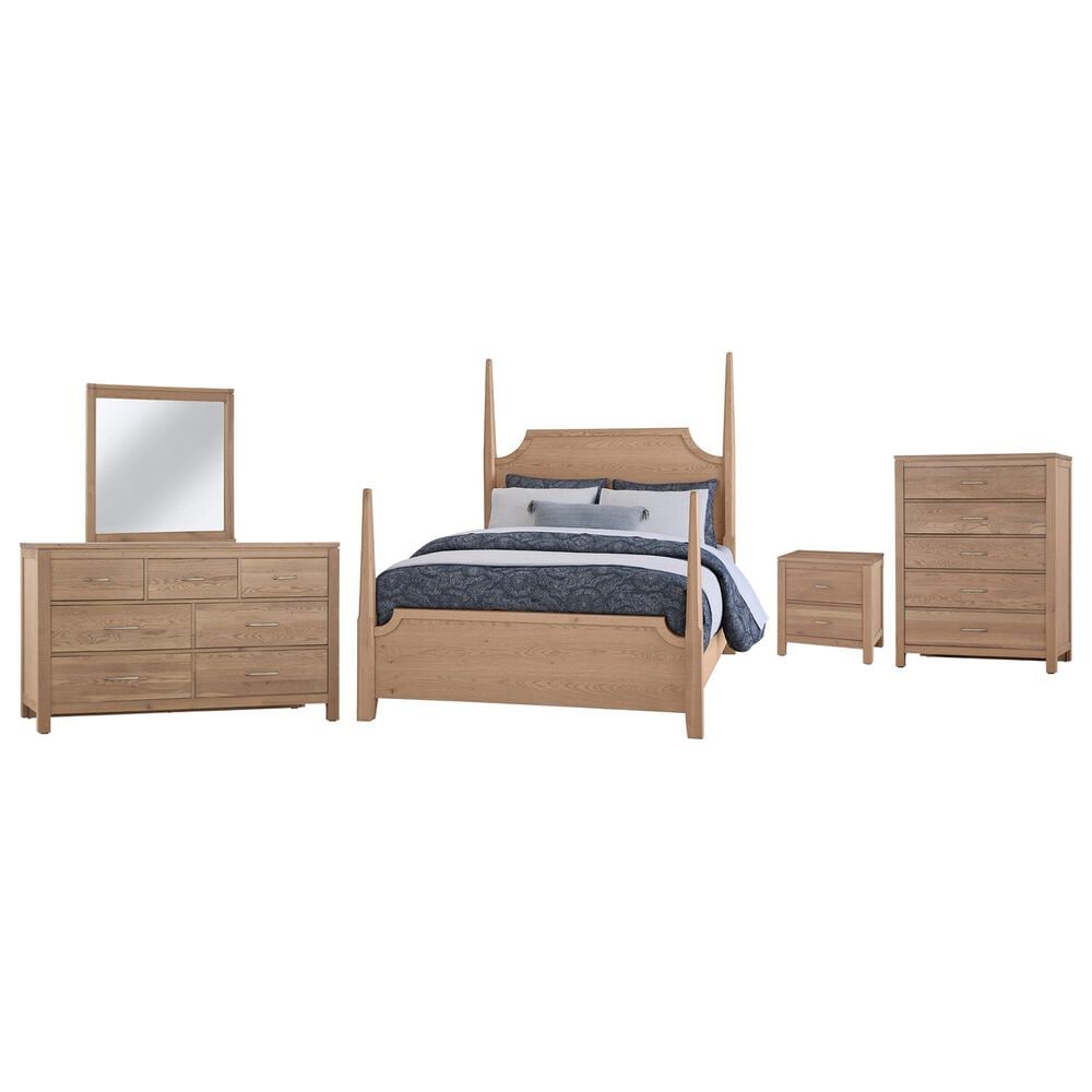 Viceray Collections Tide and Timber 5 Piece Full Poster Bedroom Set in Clear Oak, , large