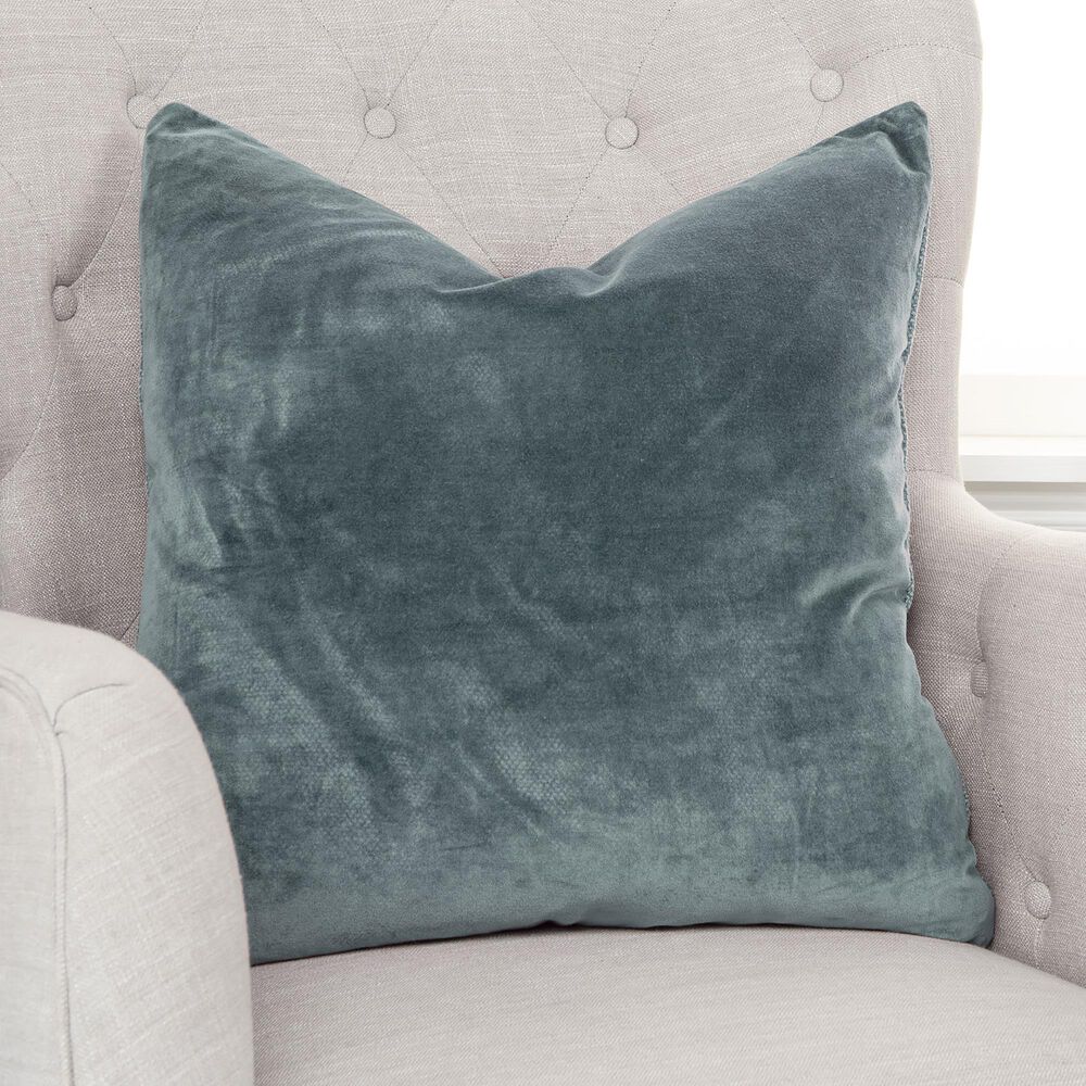 Rizzy Home Transitional Solid 22&quot; Down Filled Pillow in Teal, , large