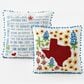One Hundred 80 Degrees 18" x 18" Texas in Bloom Throw Pillow in White, , large