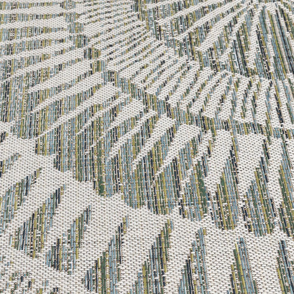 Central Oriental Santorini Colourscape Amiri Green and Ecru 5&#39;3&quot; x 7&#39;3&quot; Indoor/Outdoor Area Rug, , large