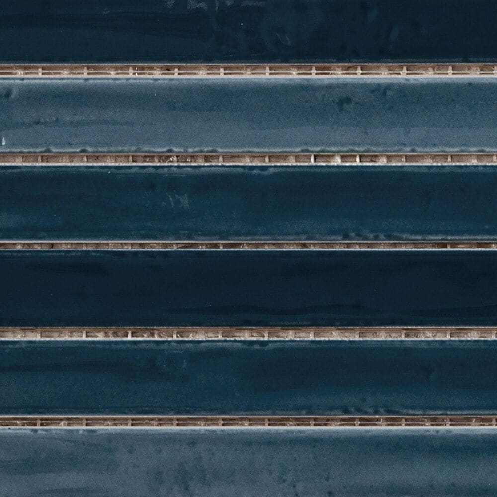 Emser Paralline Denim 5&quot; x 18&quot; Galazed Ceramic Mosaic Sheet, , large