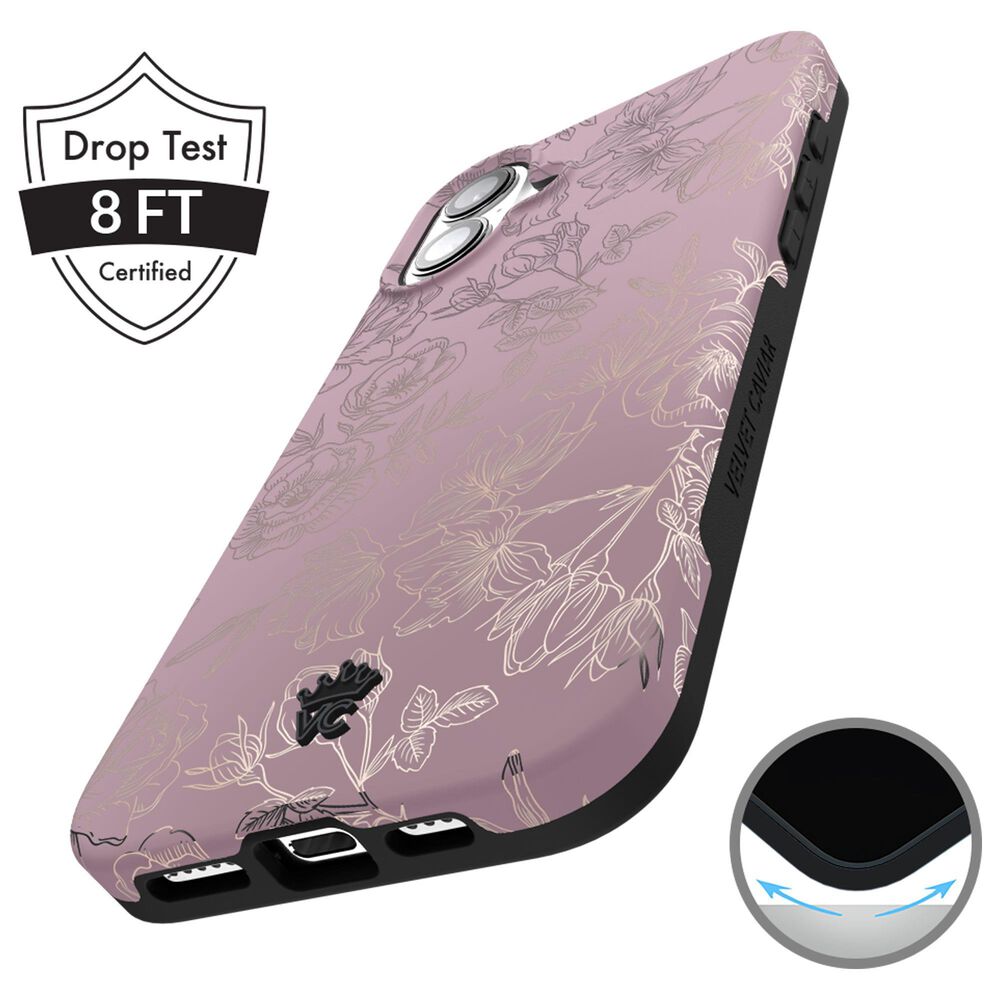 Velvet Caviar MagSafe Case for Apple iPhone 16 in Dusty Rose Chrome Floral, , large