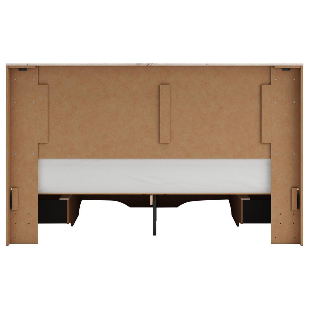 Ashley Lawroy King Panel Storage Bed in Light Natural, , large