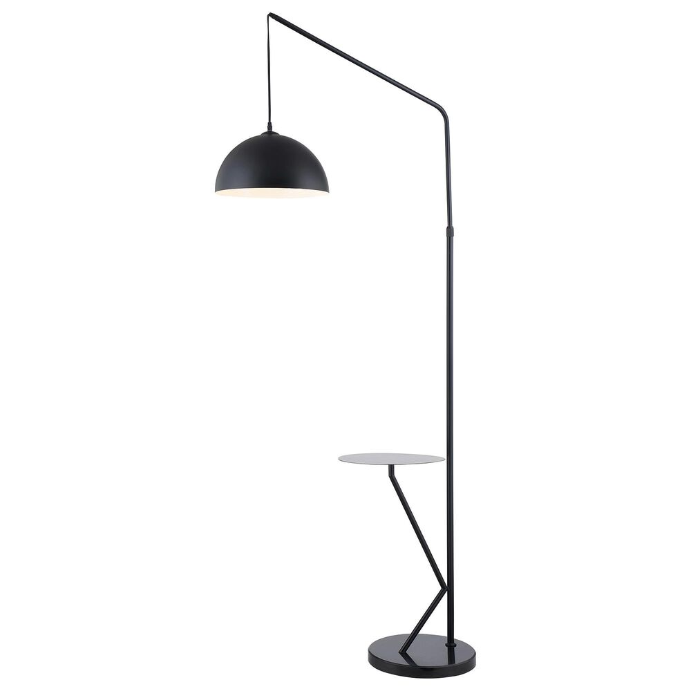 Anthony California Floor Lamp with Table in Matte Black, , large