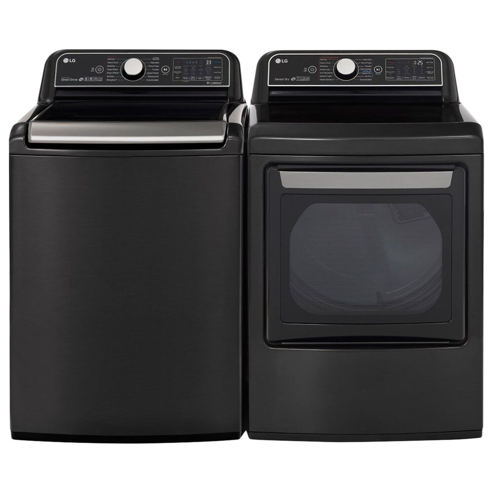 LG 5.5 Cu. Ft. Top Load Washer and 7.3 Cu. Ft. Electric Dryer in Black