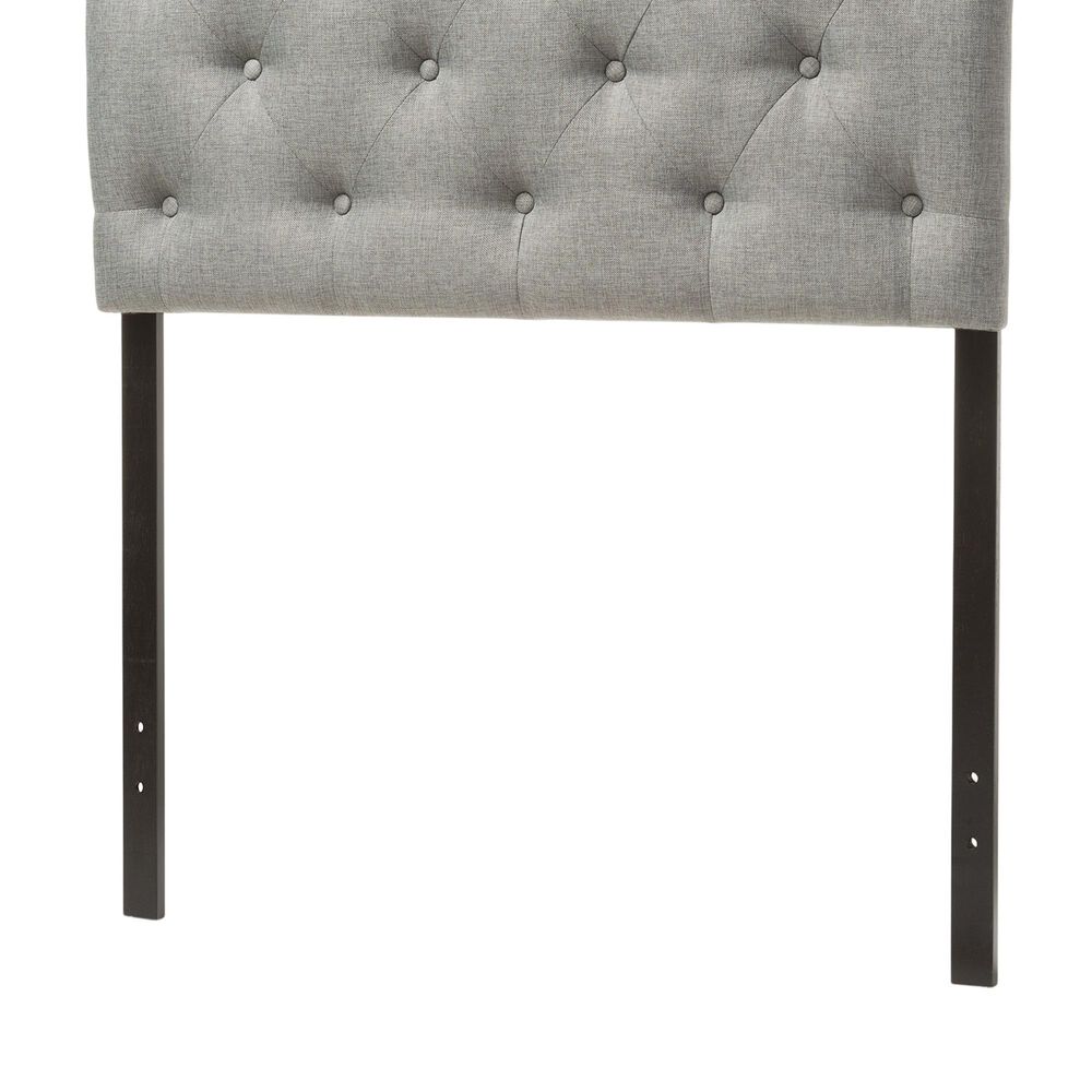 Baxton Studio Myra Twin Upholstered Panel Headboard in Grey, , large