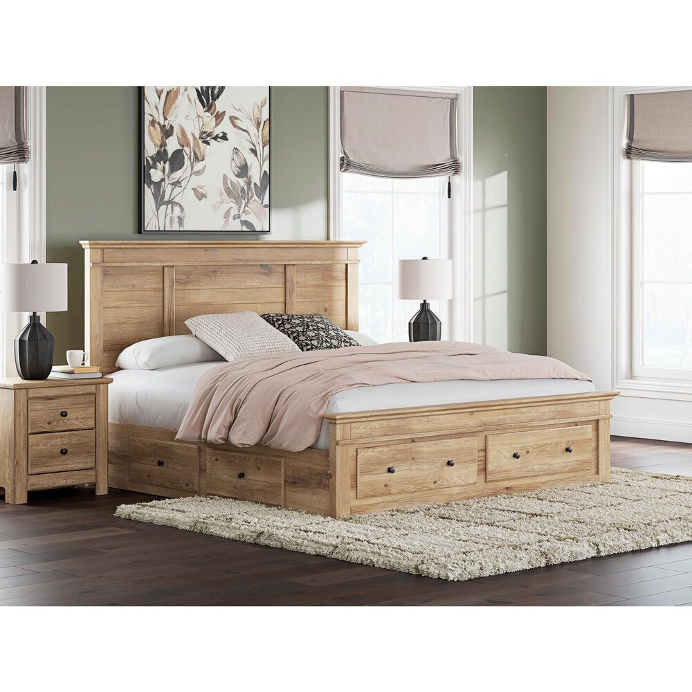 Ashley Makidern King Storage Bed with Six Drawers in Tan, , large