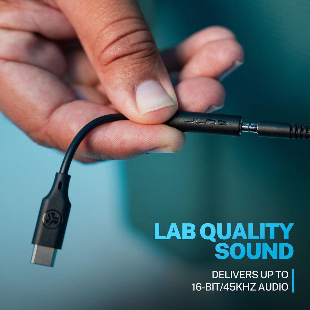 JLab USB-C to 3.5mm Adapter in Black, , large