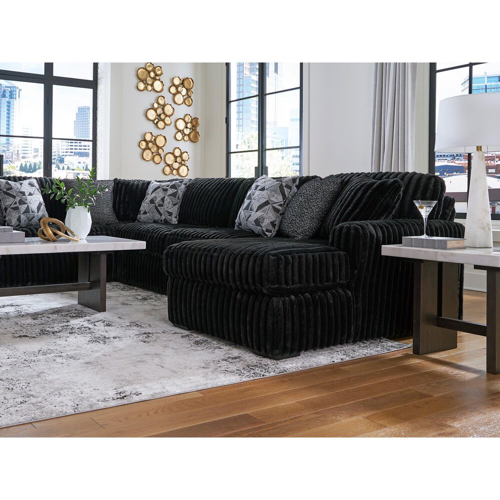 Ashley Midnight-Madness 4-Piece Sectional with Left-Facing Chaise in Onyx, , large