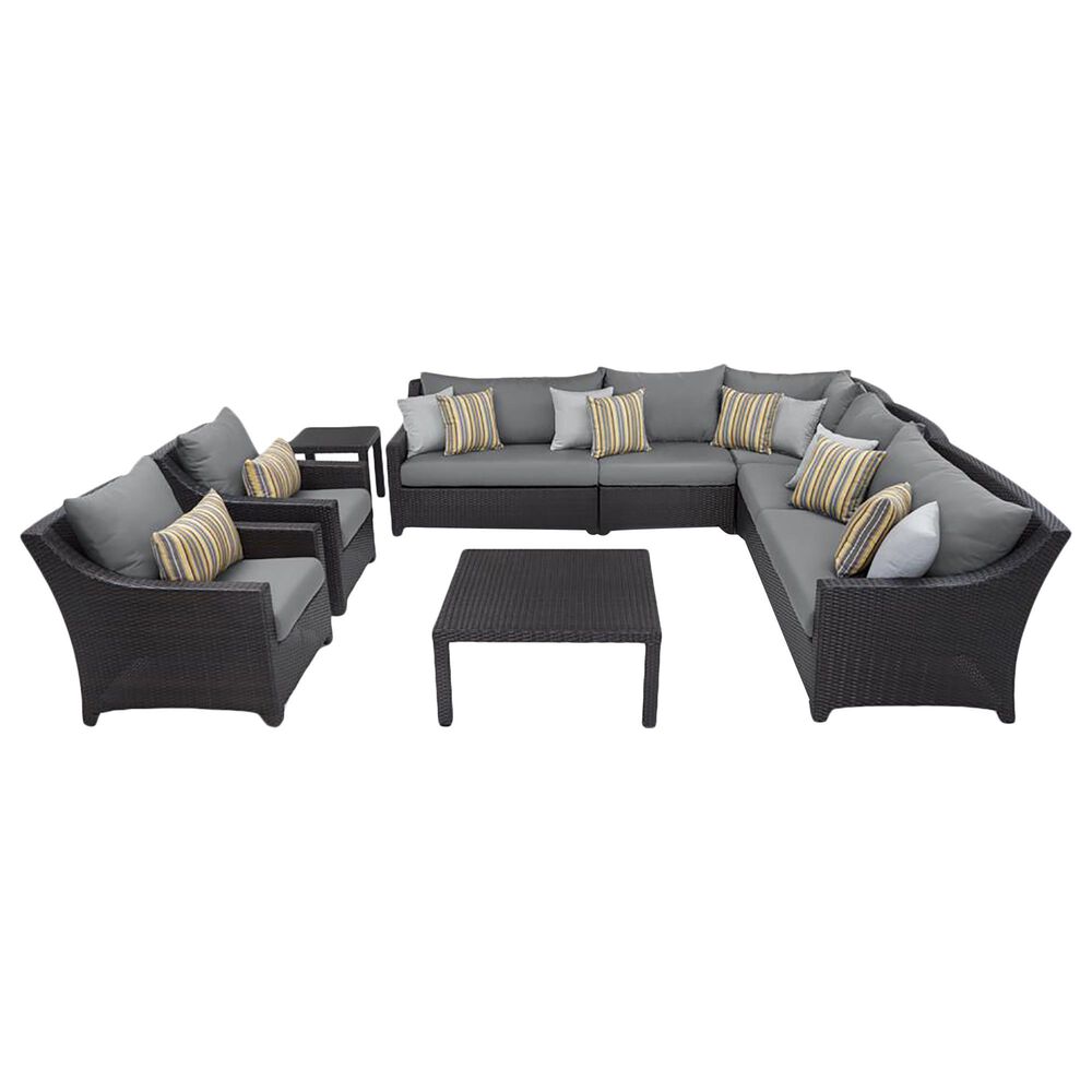 RST Brands Deco 9-Piece Sunbrella Patio Sectional Set in Charcoal Grey, , large