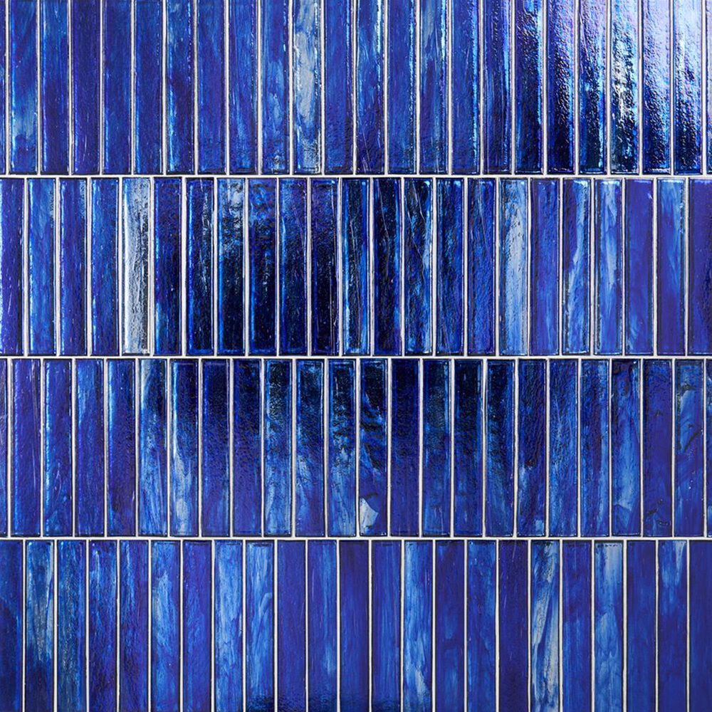 Soho Studio Artemis Brick Cobalt Ice 2" x 12" Glass Subway Tile, , large