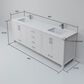 Lexora Home Jacques 80" Double Bathroom Vanity in White with 2 cm White Quartz Top and Rectangular Sinks, , large