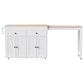 HOMLUX 75" Kitchen Island with Extendable Dining Table in White, , large