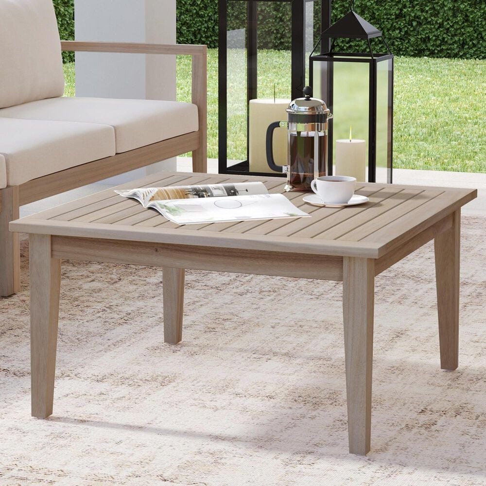 Linon Home Decor Teagon Square Coffee Table in Natural, , large